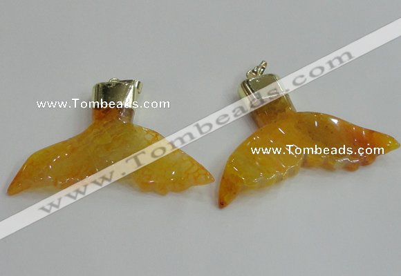 NGP2269 38*55mm - 40*60mm fishtail agate gemstone pendants