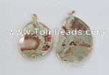 NGP2276 40*45mm - 45*60mm freeform ocean agate gemstone pendants