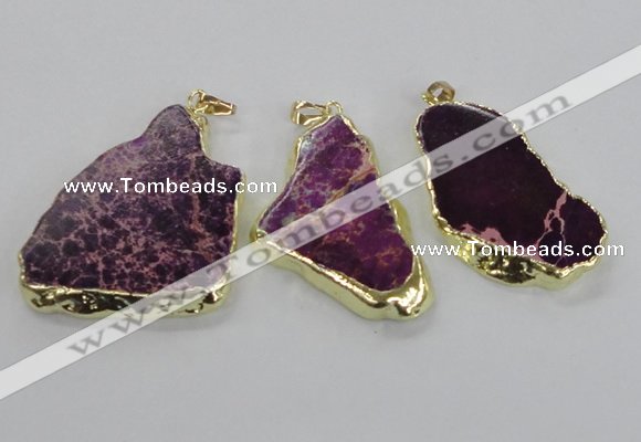 NGP2285 30*40mm - 40*50mm freeform sea sediment jasper pendants