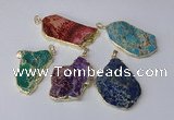 NGP2289 30*40mm - 40*50mm freeform sea sediment jasper pendants