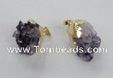 NGP2290 18*25mm - 22*30mm nuggets druzy amethyst pendants