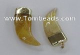 NGP2308 25*60mm - 28*65mm oxhorn agate gemstone pendants