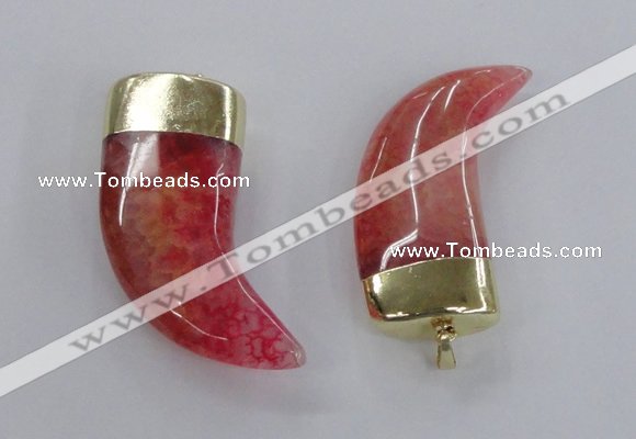 NGP2310 25*60mm - 28*65mm oxhorn agate gemstone pendants