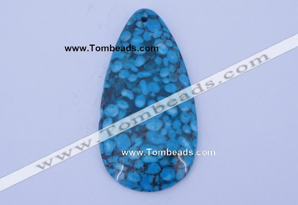 NGP233 30*60mm fashion dyed flower turquoise gemstone pendants