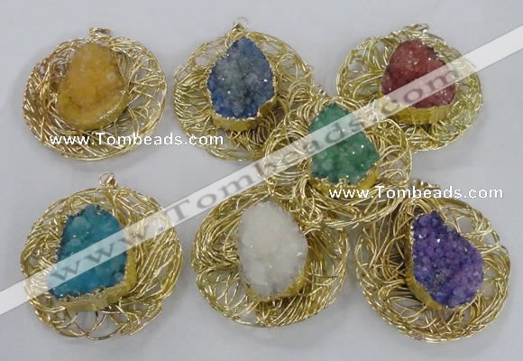 NGP2350 52mm - 55mm freeform druzy agate gemstone pendants