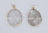 NGP2352 25*35mm - 35*45mm freeform quartz gemstone pendants