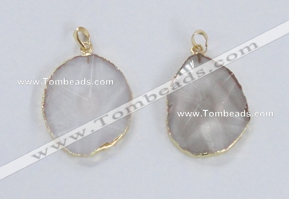 NGP2352 25*35mm - 35*45mm freeform quartz gemstone pendants