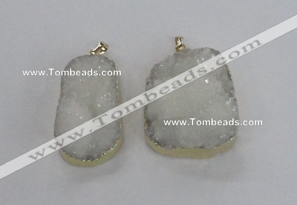 NGP2364 25*40mm - 35*45mm freefrom druzy agate pendants