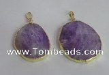 NGP2369 25*35mm - 35*45mm freefrom lavender amethyst pendants