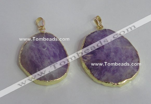 NGP2369 25*35mm - 35*45mm freefrom lavender amethyst pendants