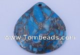 NGP237 40*40mm dyed golden turquoise & pyrite gemstone pendants