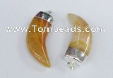 NGP2377 20*48mm - 22*50mm oxhorn agate gemstone pendants