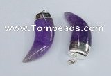 NGP2378 20*48mm - 22*50mm oxhorn agate gemstone pendants