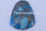 NGP238 37*47mm dyed golden turquoise & pyrite gemstone pendants