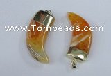 NGP2385 20*48mm - 22*50mm oxhorn agate gemstone pendants