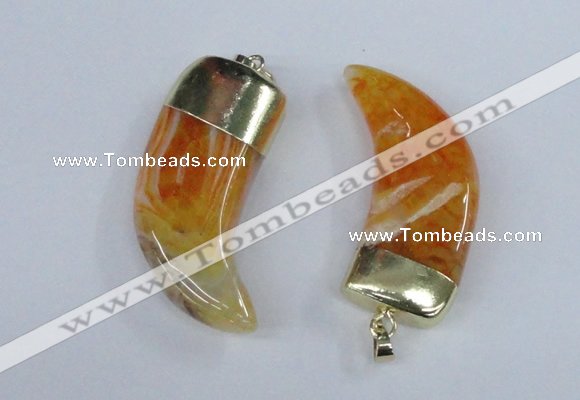 NGP2385 20*48mm - 22*50mm oxhorn agate gemstone pendants