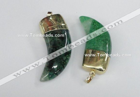 NGP2389 20*48mm - 22*50mm oxhorn agate gemstone pendants