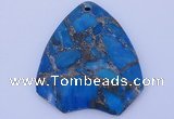 NGP239 39*45mm dyed golden turquoise & pyrite gemstone pendants