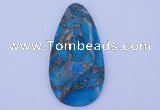 NGP240 30*60mm dyed golden turquoise & pyrite gemstone pendants