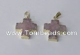 NGP2400 25*26mm - 27*28mm cross druzy agate pendants wholesale