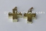 NGP2401 25*26mm - 27*28mm cross druzy agate pendants wholesale