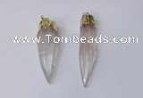 NGP2414 15*60mm - 18*70mm sticks white crystal pendants wholesale