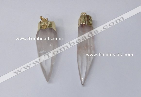 NGP2414 15*60mm - 18*70mm sticks white crystal pendants wholesale