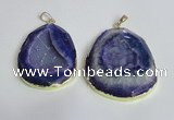 NGP2433 30*40mm - 40*45mm freeform druzy agate pendants wholesale