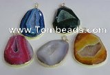 NGP2437 30*40mm - 40*45mm freeform druzy agate pendants wholesale