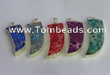 NGP2445 18*40mm - 20*50mm horn sea sediment jasper pendants