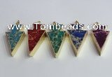 NGP2453 18*38mm - 22*45mm arrowhead sea sediment jasper pendants