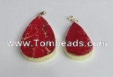 NGP2456 20*30mm - 30*35mm flat teardrop sea sediment jasper pendants