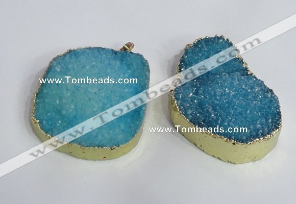 NGP2473 45*55mm - 50*65mm freeform druzy agate pendants wholesale