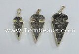 NGP2485 15*30mm - 22*40mm arrowhead ammonite gemstone pendants