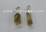 NGP2487 12*30mm - 10*40mm faceted nuggets lemon quartz pendants