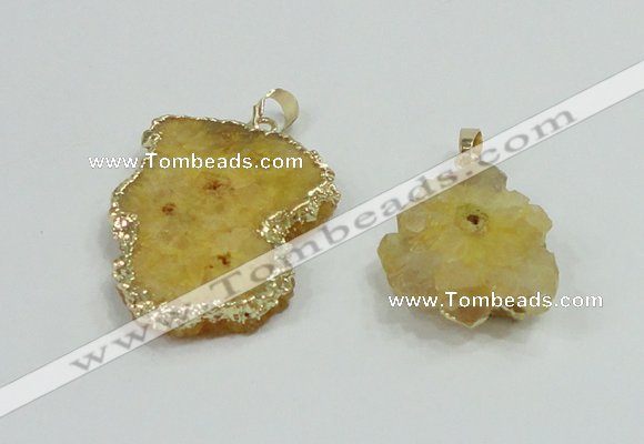 NGP2506 18*25mm - 30*40mm freeform druzy agate pendants