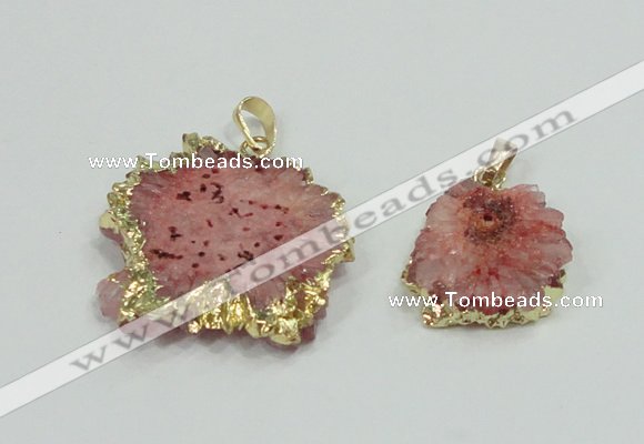 NGP2508 18*25mm - 30*40mm freeform druzy agate pendants