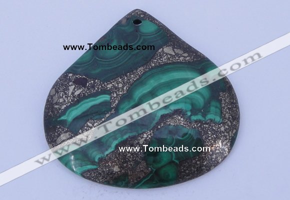 NGP251 43*45mm fashion malachite & pyrite gemstone pendants