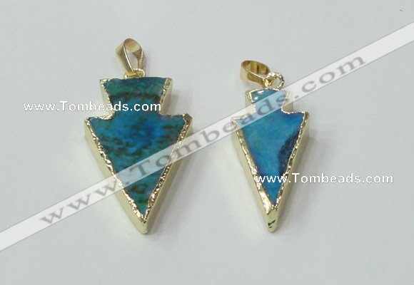 NGP2515 15*30mm - 20*35mm arrowhead agate gemstone pendants