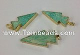 NGP2522 15*32mm - 22*55mm arrowhead Russian amazonite pendants