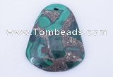 NGP253 38*47mm fashion malachite & pyrite gemstone pendants