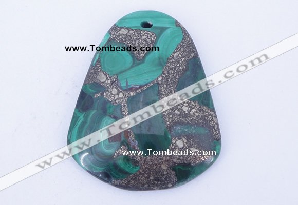 NGP253 38*47mm fashion malachite & pyrite gemstone pendants