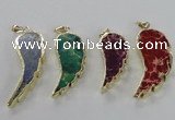 NGP2530 18*40mm - 22*55mm wing-shaped sea sediment jasper pendants