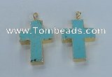 NGP2532 30*40mm - 40*50mm cross turquoise pendants wholesale