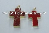 NGP2534 30*40mm - 40*50mm cross sea sediment jasper pendants