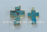 NGP2535 30*40mm - 40*50mm cross sea sediment jasper pendants