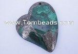 NGP255 41*50mm fashion malachite & pyrite gemstone pendants