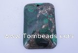 NGP256 31*47mm fashion malachite & pyrite gemstone pendants