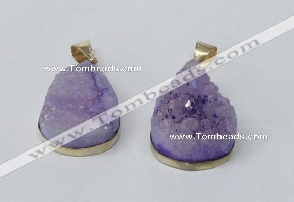 NGP2563 22*30mm teardrop druzy agate gemstone pendants