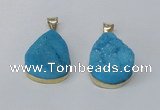 NGP2565 22*30mm teardrop druzy agate gemstone pendants